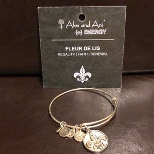 Authentic Alex and Ani silver tone Fleur de Lis
